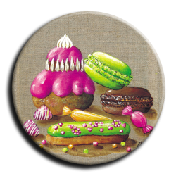 Badge rond 1 - Gourmandises - 25mm