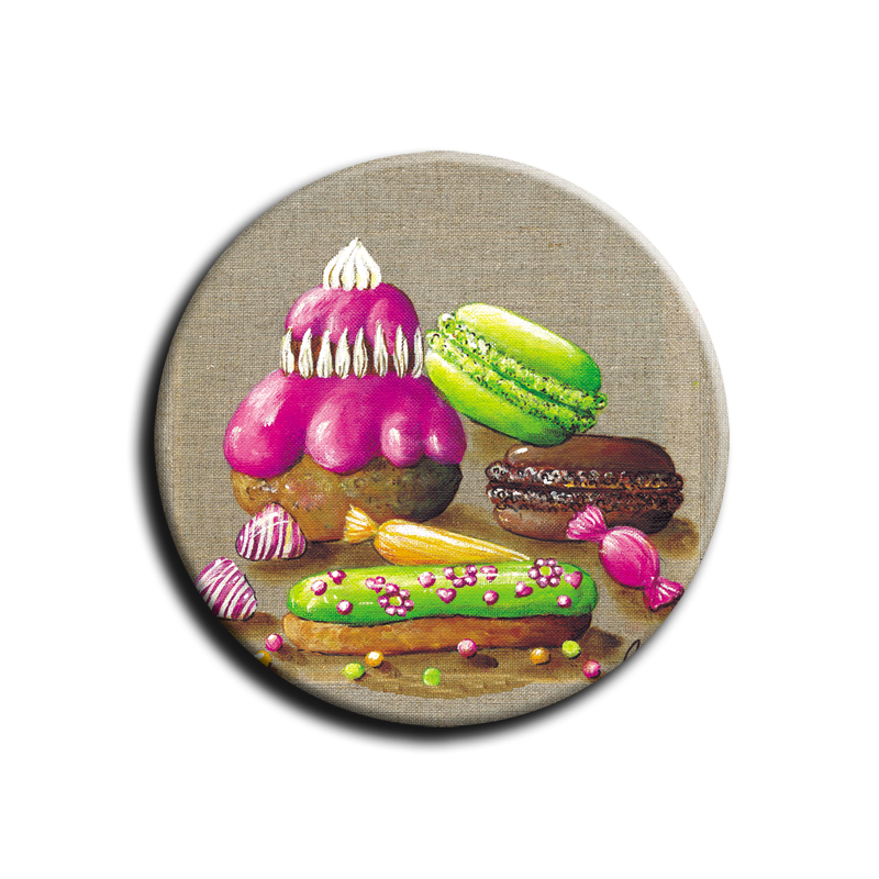 Badge rond 1 - Gourmandises - 25mm