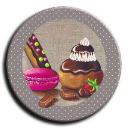 Badge rond 10 - Gourmandises - 25mm