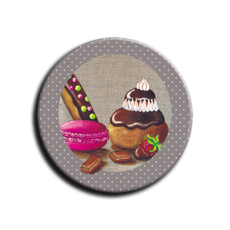 Badge rond 10 - Gourmandises - 25mm