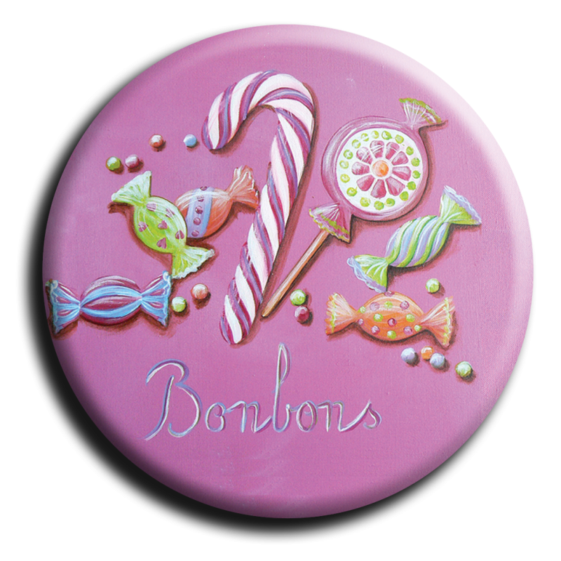 Badge rond 34 - Bonbon - 25mm