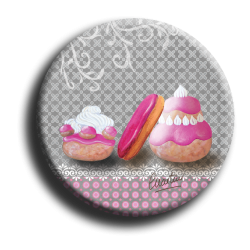 Badge rond 66 - Gourmandises - 25mm