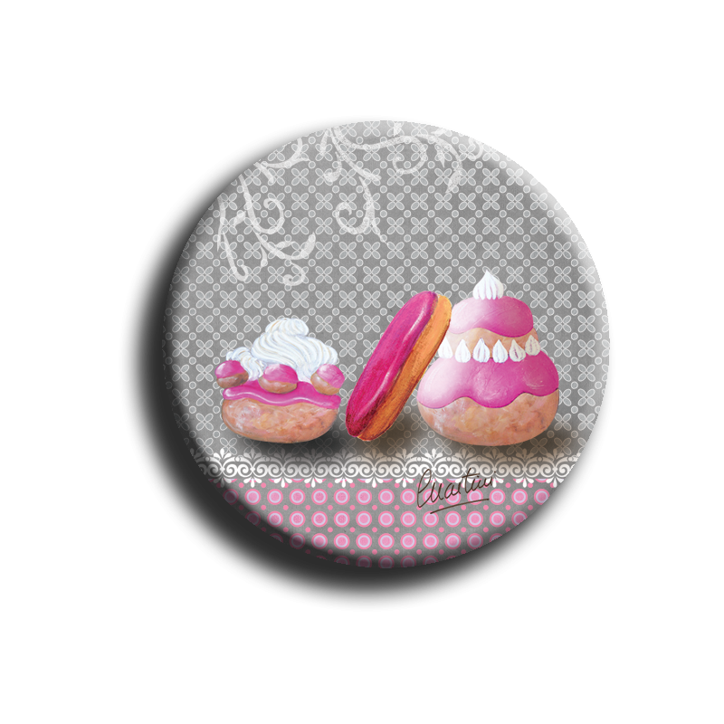 Badge rond 66 - Gourmandises - 25mm