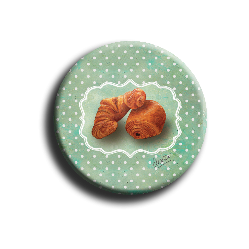 Badge rond 70 - Croissant - 25mm