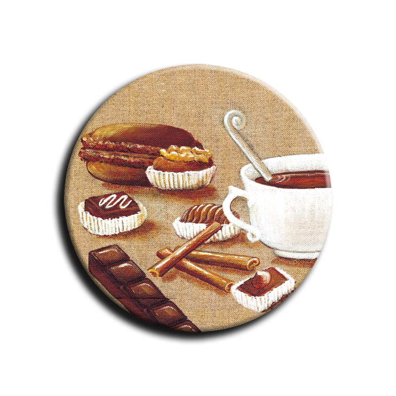 Badge rond 15 - Chocolat - 45mm