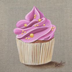 Carte cupcake rose