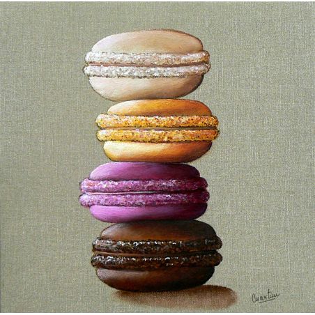 Reproduction sur toile macaron n°2 20x20