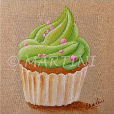 Tableau cupcake vert 25x25