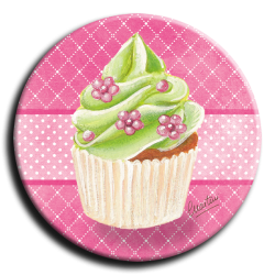 Aimant rond 21 - Cupcake -...