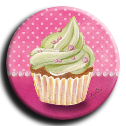 Aimant rond 24 - Cupcake -...