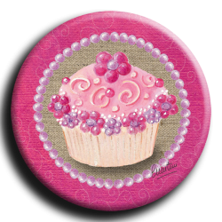 Aimant rond 25 - Cupcake -...